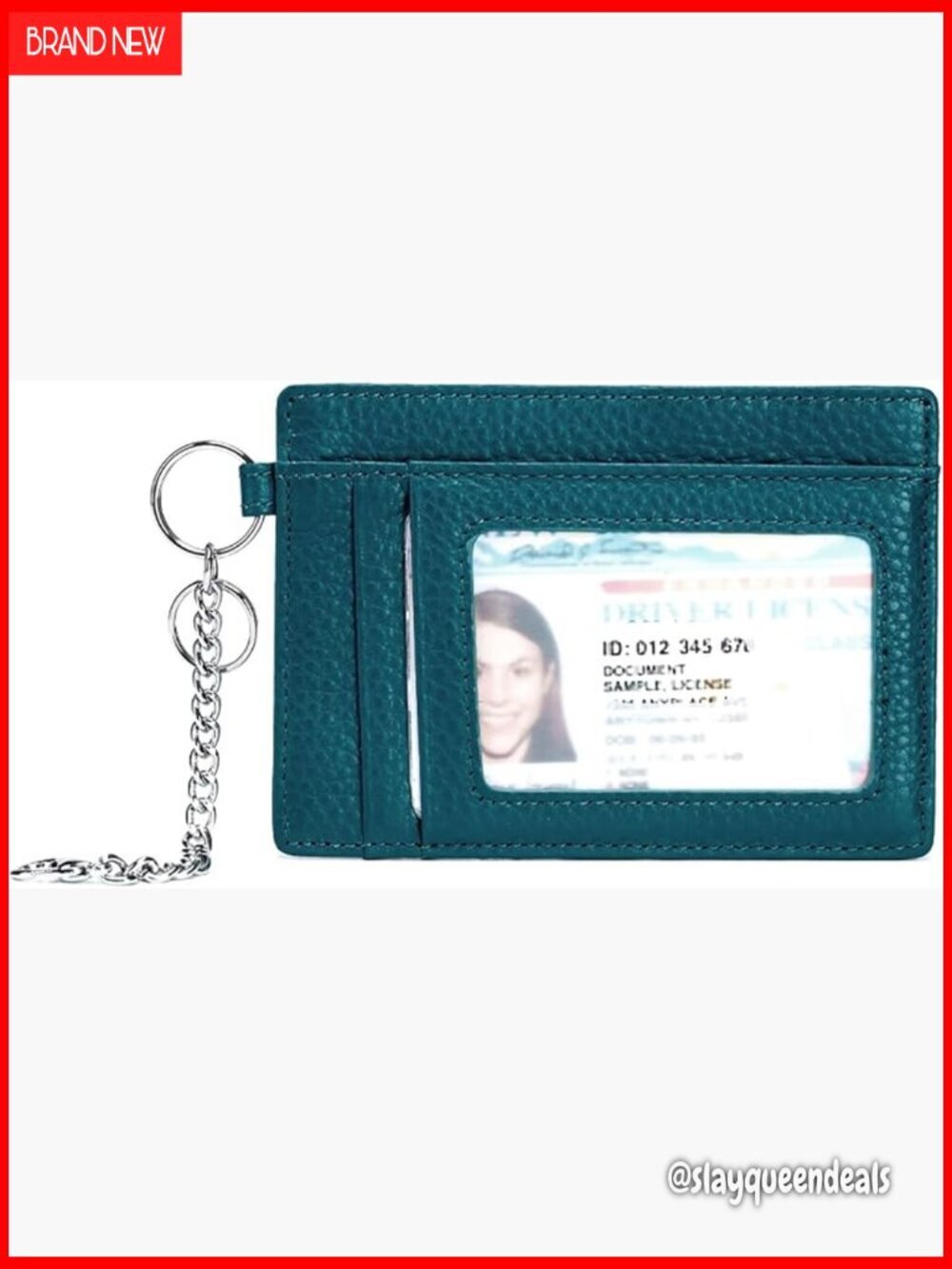 Slim Minimalist Leather Wallet RFID Blocking Card Holder Key Ring